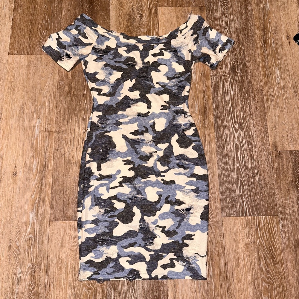 Blue camo dress